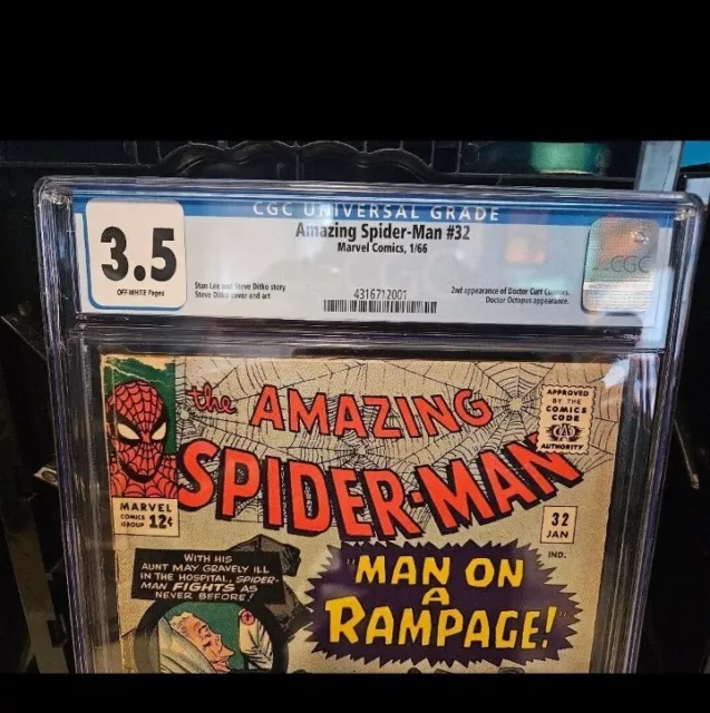 🔥Amazing Spider-Man #32 Cgc 3.5 - 2Nd Appearance Of Dr. Curt Conners 1966- 2