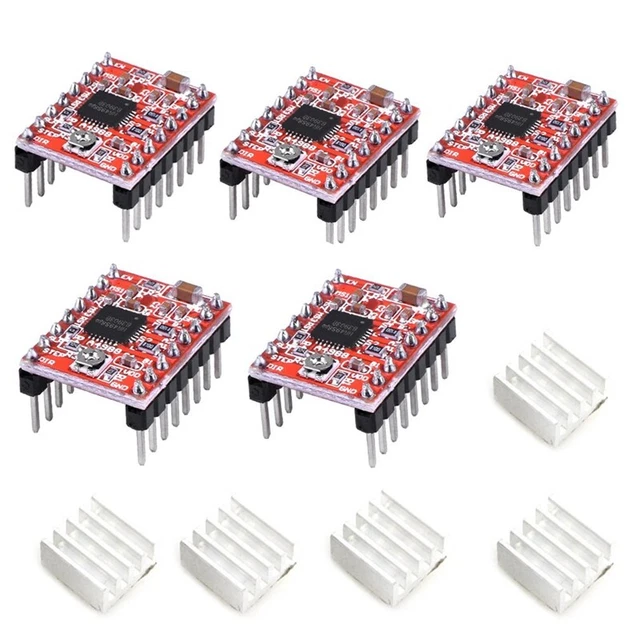 5 pezzi A4488 modulo driver motore passo-passo con küHlköRper per 3D Dru3598