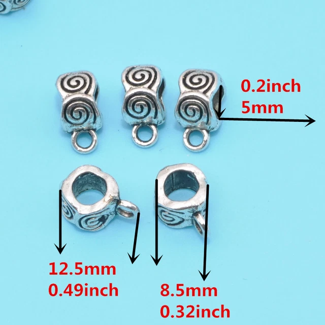 40 un. Conector de fianza colgante de fianza de plata tibetana 8x12 mm