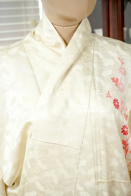 Dear Vanilla Japanese Silk Kimono Women's Robe Gown Authentic Japan Vintage Mint 3