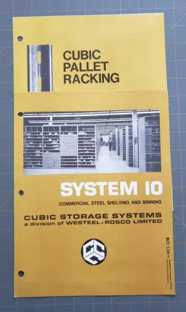 Westeel Rosco BROCHURES x2 Cubic Storage Systems Shelving Binning Pallet Racking
