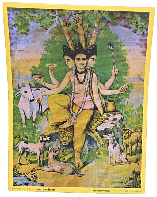 Lithographie Vintage Raja Ravi Varma – Impression Mythologie Hindoue Harishchandra, Occasion, Pièce Décorative D'art Indien