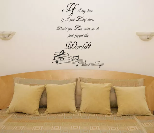 If I Lay Here Snow Patrol Music Lyrics Song Room Decal Wall Art Sticker Picture