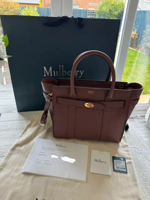 Mulberry Small Zipped Bayswater in Oak Small Classic Grain, RRP £1250, Brand New