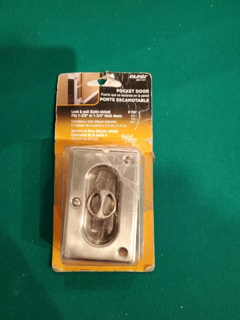 (OT) Manija de puerta de bolsillo con cierre de níquel satinado 1-3/8"" 1-3/4"" puertas PLPCI N7367