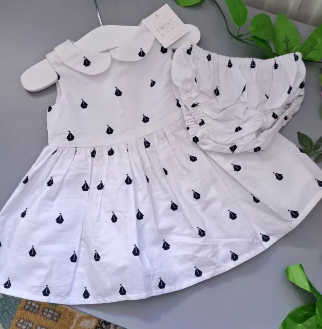 Baby Girl Up To One Month BNWT NEXT Linen Dress Set