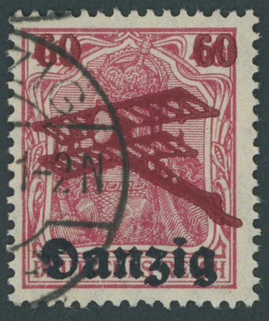 FREIE STADT DANZIG 1920, 60 Pf. auf 40 Pf. Flugpost mit Aufdruckfehler rechte 60
