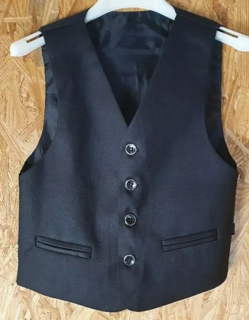 Kinder Baby Jungen Weste Festlich Taufe - Größe 128 - Schwarz - NEU (40-20)