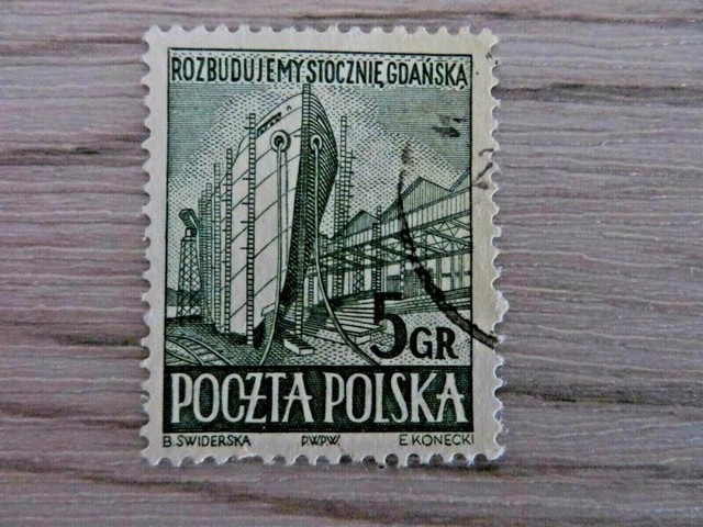 Briefmarken Polen, gestempelt 1952, Schiffsbau, 1 Wert