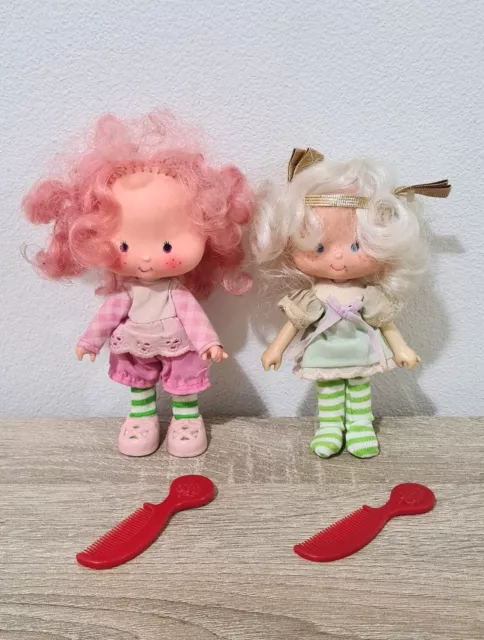 VINTAGE - 1980s STRAWBERRY SHORTCAKE DOLLS - Raspberry Tart and Angel Cake