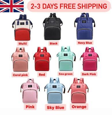 UK Large Mummy Baby Nappy Changing Bag Diaper Travel Multi-Function Backpack