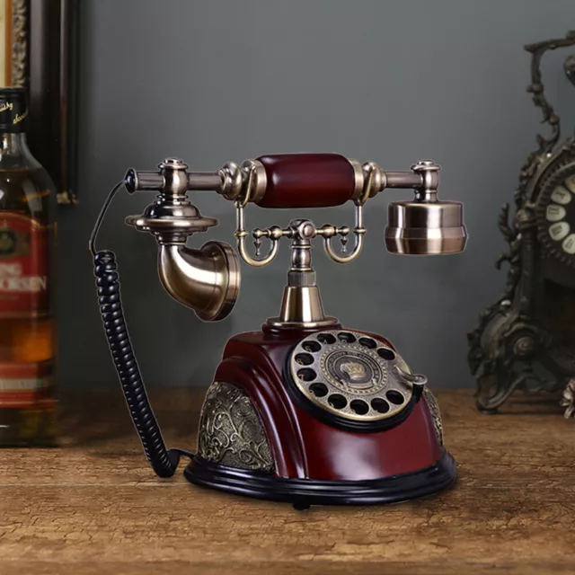 Teléfono de colección antiguo con esfera giratoria escritorio teléfono antiguo de cerámica