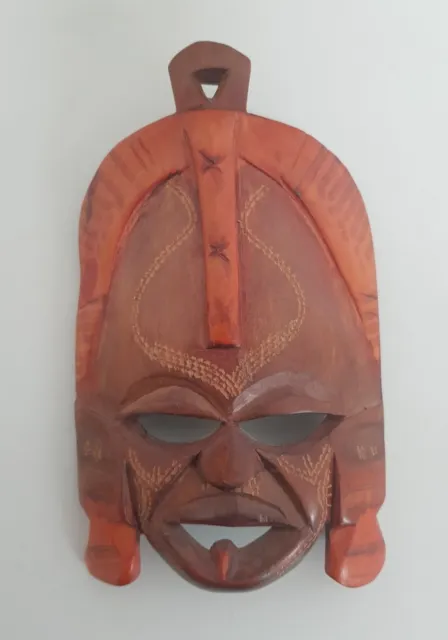 Wallhanging Small Tribal Mask  7" Tall Hand Carved In Africa