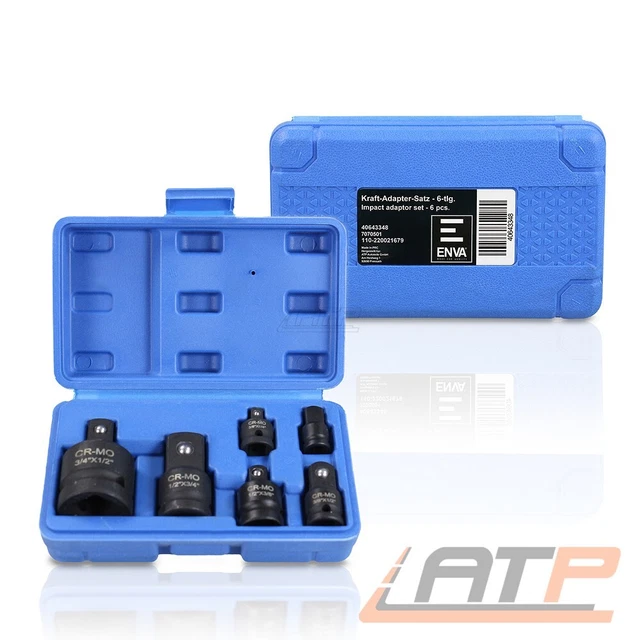 Enva Kraft Set Adattatore 6 Pezzi Dadi Avvitatori A Percussione Ingrandimento Riduzione
