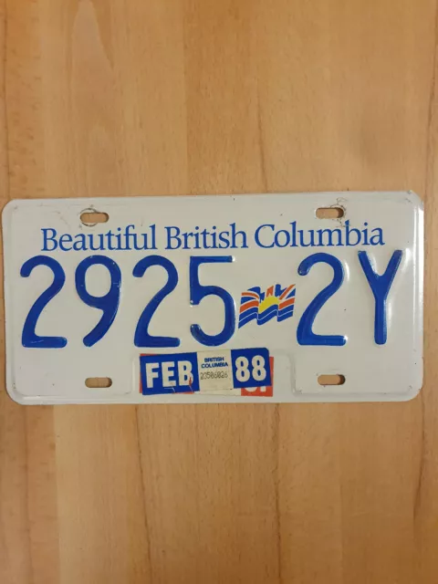 LICENCE PLATE - NUMMERNSCHILD AUTO - KANADA - CANADA British Columbia 88 30x15cm