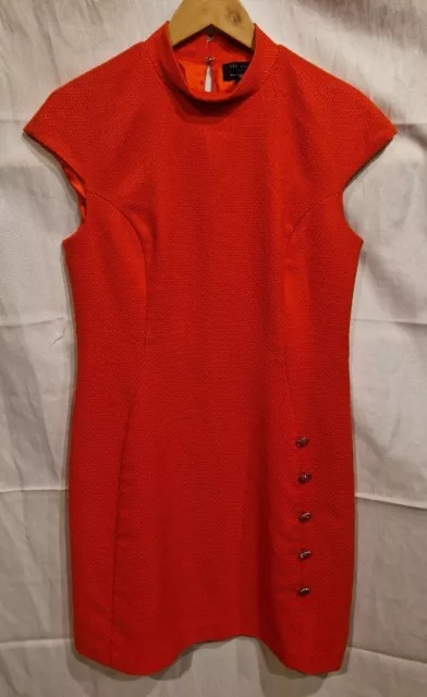 **TED BAKER** Orange Sleeveless Bodycon Dress Size 3 (16/18) CG M05