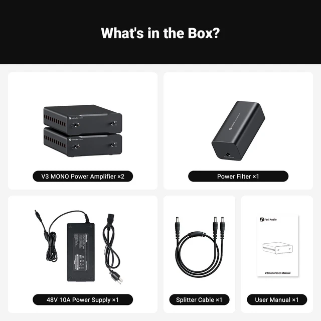 FOSI AUDIO V3 Monoblock Power Amplifier Pair With Sparkos SS3602 Opamps