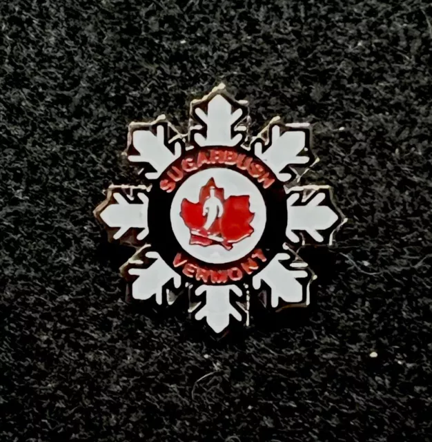 SUGARBUSH VALLEY Vtg Ski Pin Skiing Souvenir Badge VERMONT Resort Travel Lapel