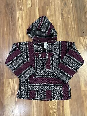 Toddler UNISEX BAJA MEXICAN HOODIE PONCHO DRUG RUG Size 6 Youth