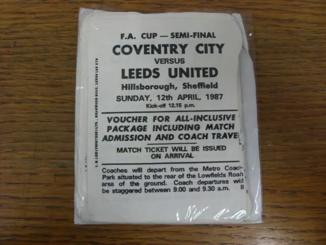 12/04/1987 FA Cup Semi-Final: Coventry City v Leeds United [At Sheffield Wednesd