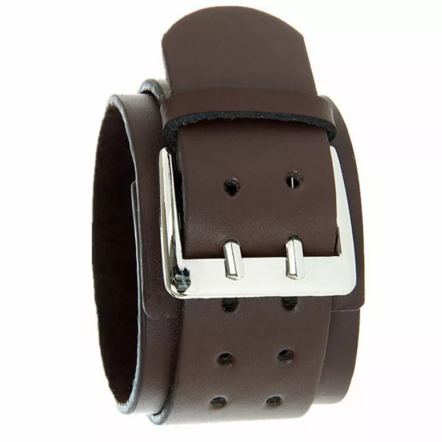 Punk Cool Men Womens Wide Genuine Leather Belt Bracelet Cuff Wristband Bangle I