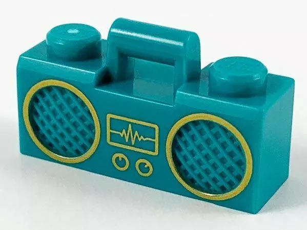 LEGO Minifigura Accesorio Oscuro Turquesa Radio Boom Box Repuesto Ciudad Piezas