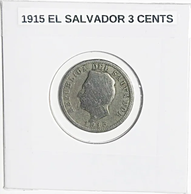 1915 El Salvador 3 Cents World Coin