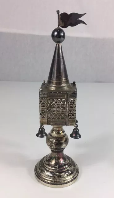 Antique Austro-Hungarian Circa 1900 Spice Tower Besamim Solid Silver 19cm High