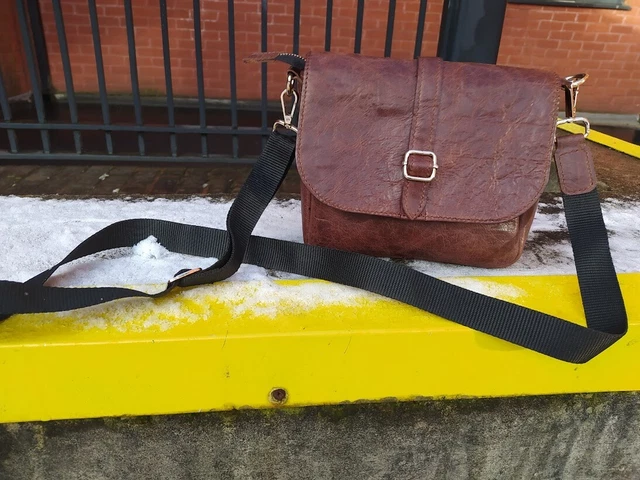 Small leather crossbody bag Handmade Genuine Italian Leather Gift UK