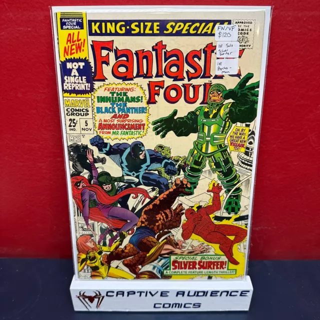 Fantastic Four, Vol. 1 #5 - 1st Solo Silver Surfer - 1st Psycho-Man - FN/VF