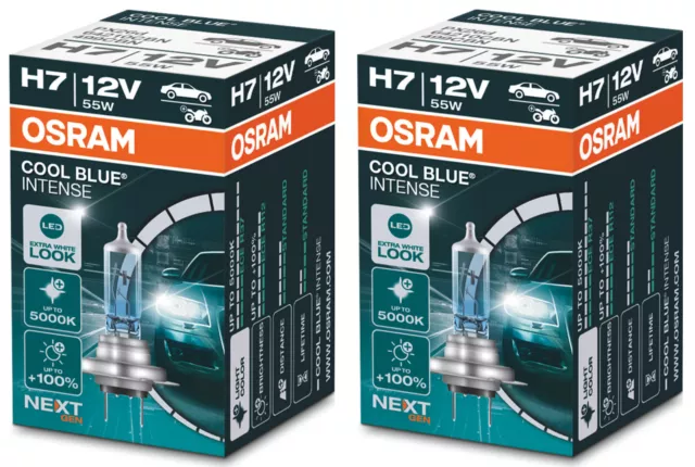 2 Stück OSRAM H7 Cool Blue INTENSE (NextGeneration 2024) 5000K 55W PX26d