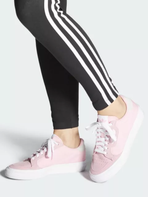 Bnwt Womens Adidas Originals Continental Vulc Trainers Uk 5.5 “Pink & White”