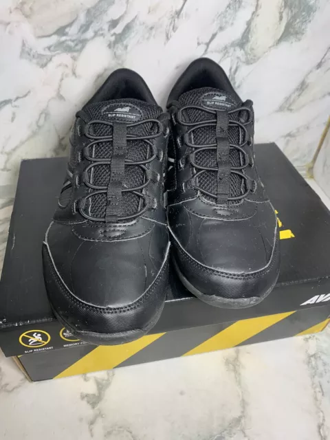 AVIA FOCUS BLACK Oil & Slip Resistant Easy Slip On Work Shoes Women’s ...