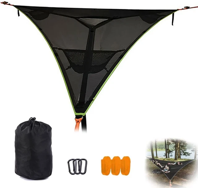 Triangle Hammock, Multi Person Portable Outdoor Camping Aerial Black