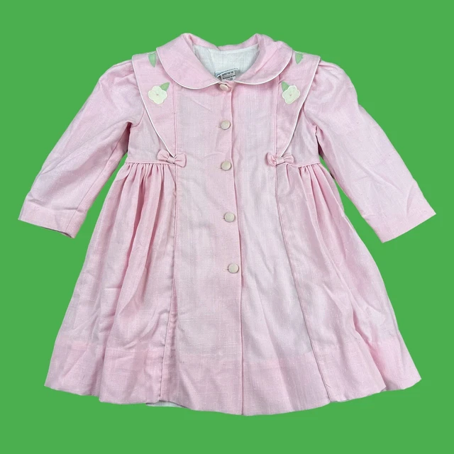 Vintage Copeland Dressy Jacket Girls Size 4 Pink Floral Embroidered 80s VTG Bows
