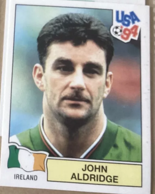JOHN ALDRIDGE, NORTHERN IRELAND, Panini USA 94 World Cup Sticker, (Green Back)
