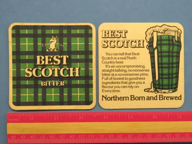 Beer Pub Coaster ~ WHITBREAD Brewing Best Scotch Bitter Ale ~ England, Est. 1742