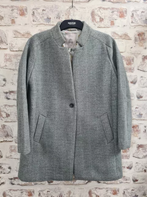 JOULES WOMEN S ADDINGTON Wool Blend Coat. In Grey Herringbone. Size 16 36.09 PicClick UK