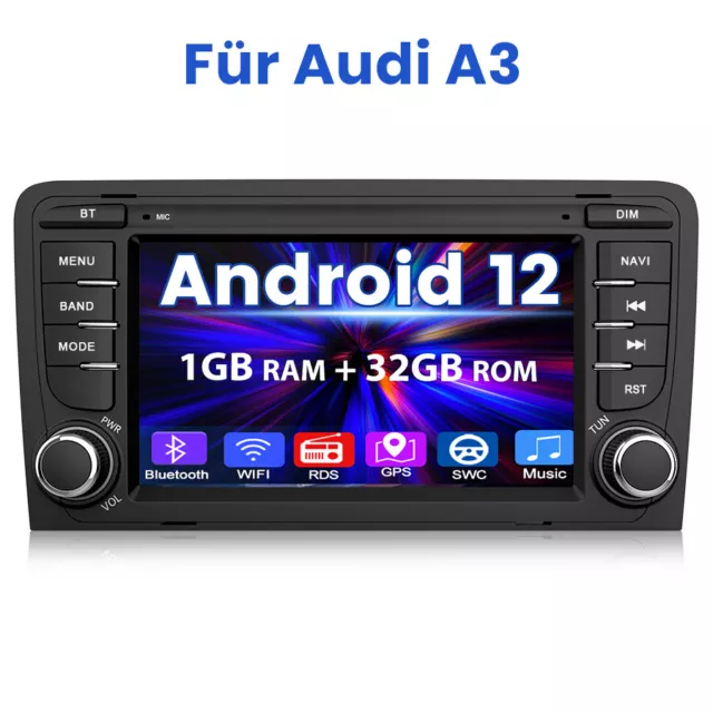 7"Android12 Pour AUDI A3 S3 RS3 GPS Navi Bluetooth WIFI DAB MP3 1+32G Autoradio