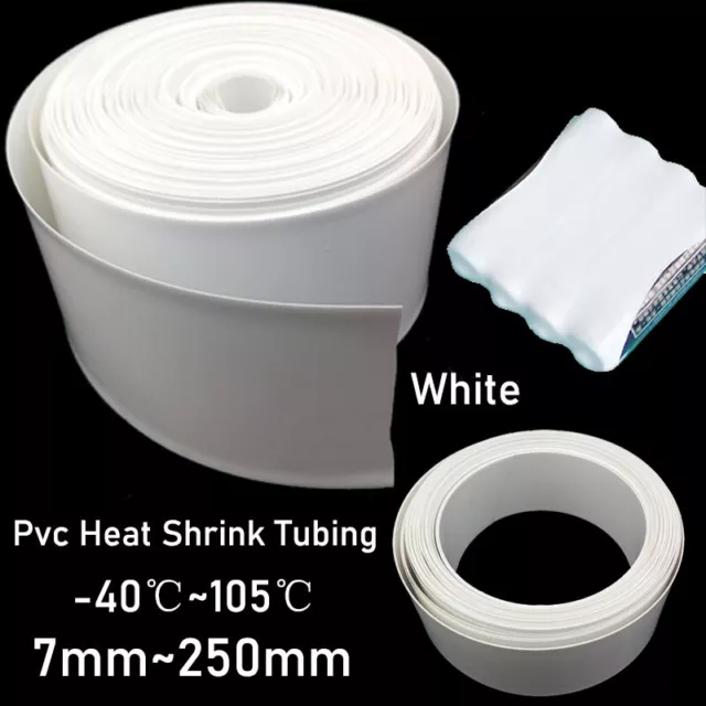 7mm to 250mm White PVC Heat Shrink Tubing Wrap RC Battery Pack LiPO NiMH NiCd