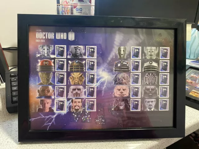 Doctor Who Royal Mail Framed Stamps 50th Anniversary.