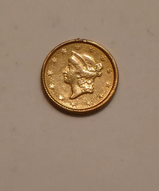 1852 United States GOLD DOLLAR ex Jewelry Piece