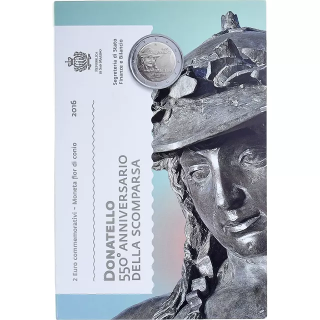 [#1280413] San Marino, 2 Euro, Donatello, 2016, Rome, FDC, FDC, Bimetálico