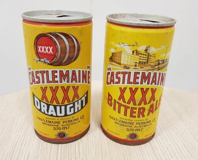 2x Vintage Castlemaine XXXX 370ml Cans Empty