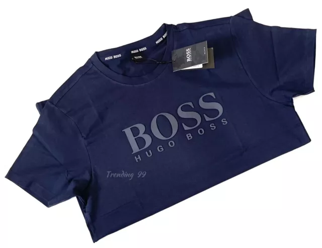 BOSS Hugo Boss Men's  Cotton  Regular Fit Crew Neck Short Sleeve T-Shirt _ Navy 2