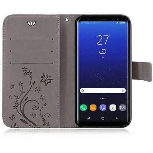 Étui Portable pour Samsung Coque Téléphone Fleurs Rabattable Portefeuille Housse 12
