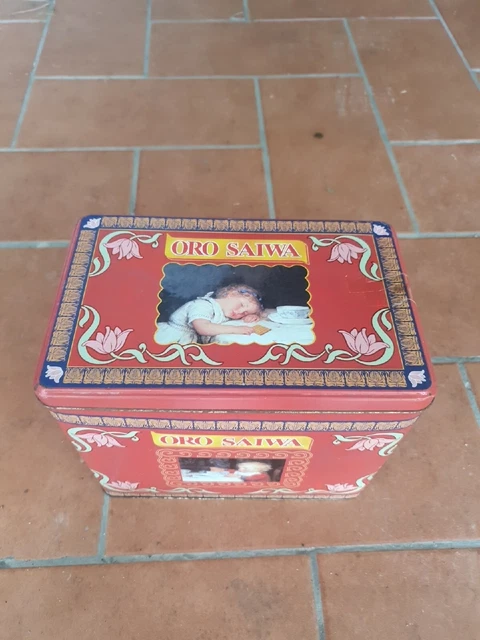 ORO SAIWA Scatola di latta, biscotti, anno 2000, In Buono Stato
