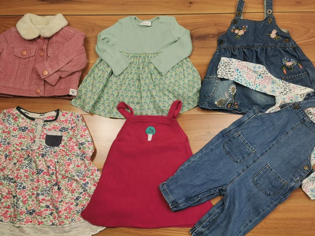 {897} girls 3-6 months bundle dress dungarees jacket NEXT M&S Mantaray