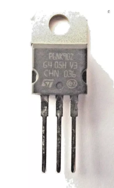 STP6NK90Z Marked P6NK90Z ST Trans MOSFET N-CH 900V 5.8A 3-Pin TO-220