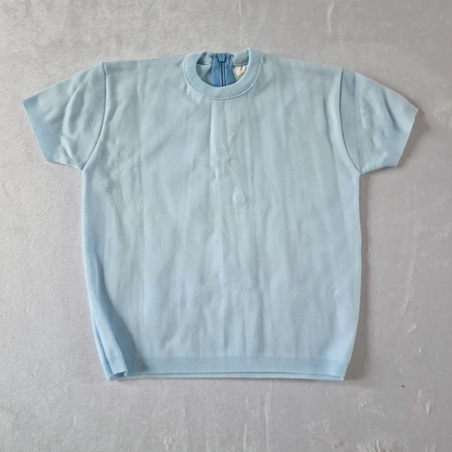 Vintage 60s/70s KIDS Top -12-18 months- Blue Polyester Deadstock KA99